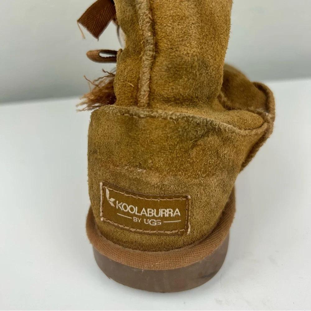 Koolaburra by Ugg Victoria tall tan suede faux fur boots girls size 2